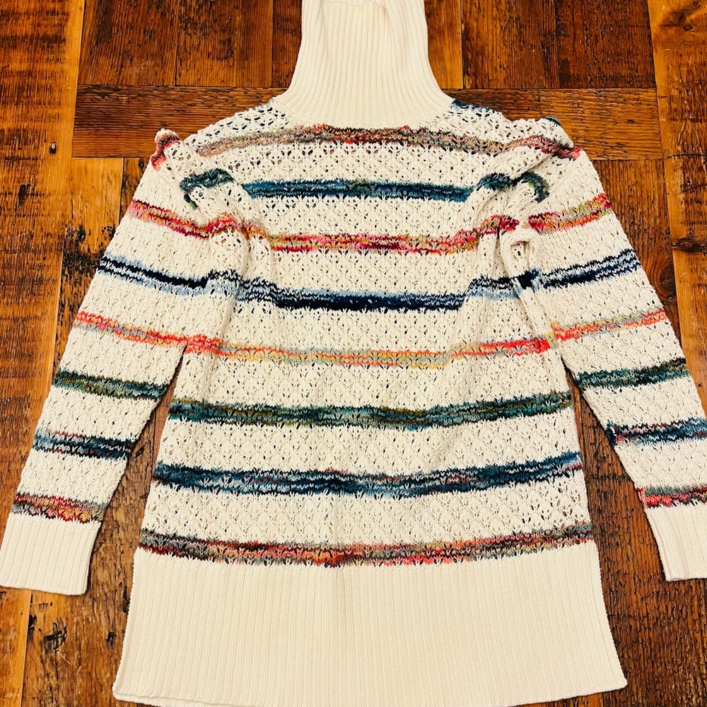 Peruvian Connection Striped Multicolor Turtleneck Sweater
